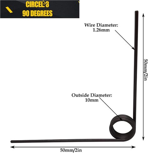 5Pcs 90° Deflection Torsion Spring Recessed Assortment Kit, 4 Circel-Wire Diameter 1.26mm-Outside Diameter (10mm) in Saudi Arabia