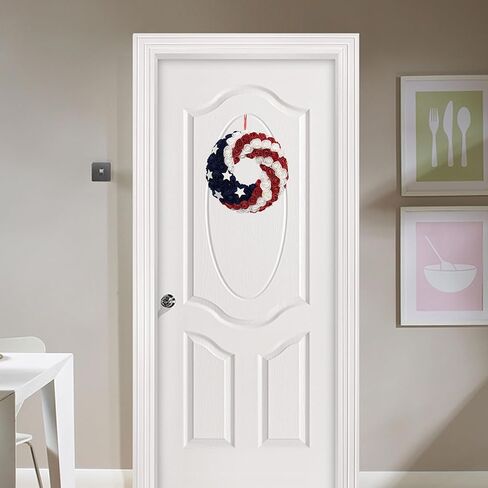 4th of July Wreaths for Front Door 13 Inch, Independence Day Red White Blue Rose Wreath Americana Patriotic Wreath July Fourth Memorial Day Flag Day Partriotic Decorations in Saudi Arabia