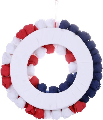 4th of July Wreaths for Front Door 13 Inch, Independence Day Red White Blue Rose Wreath Americana Patriotic Wreath July Fourth Memorial Day Flag Day Partriotic Decorations in Saudi Arabia
