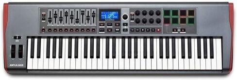 مجموعة لوحة المفاتيح Novation AMS-IMPULSE-61 Impulse 61 مع دواسة مستدامة وحامل لوحة مفاتيح قابل للتعديل (3 قطع) in Kuwait