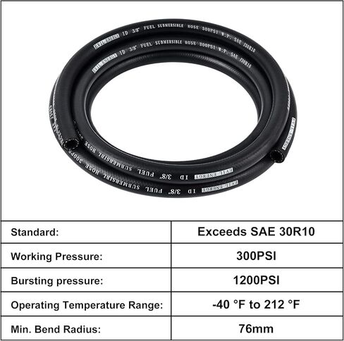 EVIL ENERGY 3/8 "خرطوم الوقود الغاطس E85 في خط الخزان SAE 30R10 10FT 300PSI in Saudi Arabia