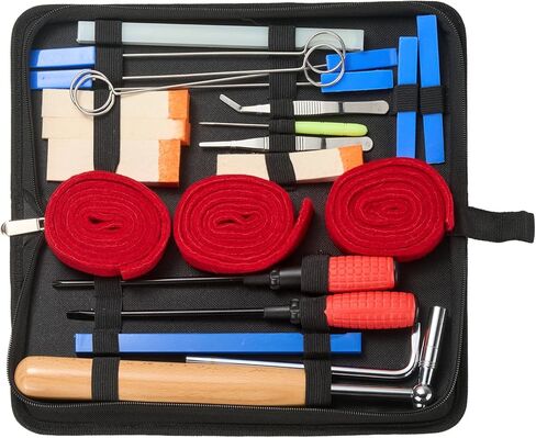 طقم ضبط البيانو الاحترافي 24 قطعة مجموعة أدوات ضبط البيانو العالمية مجموعة أدوات ضبط البيانو للمبتدئين المحترفين مع حقيبة محمولة، مفتاح ضبط، قفل مفتاح الربط. موالف المهنية in Kuwait