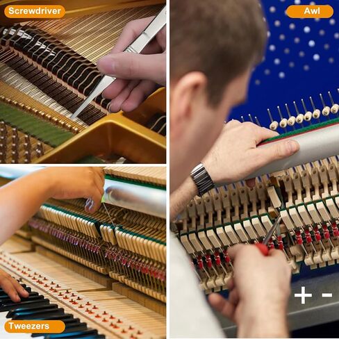 طقم ضبط البيانو الاحترافي 24 قطعة مجموعة أدوات ضبط البيانو العالمية مجموعة أدوات ضبط البيانو للمبتدئين المحترفين مع حقيبة محمولة، مفتاح ضبط، قفل مفتاح الربط. موالف المهنية in Kuwait