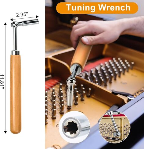 طقم ضبط البيانو الاحترافي 24 قطعة مجموعة أدوات ضبط البيانو العالمية مجموعة أدوات ضبط البيانو للمبتدئين المحترفين مع حقيبة محمولة، مفتاح ضبط، قفل مفتاح الربط. موالف المهنية in Kuwait