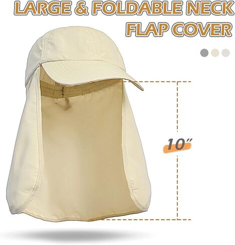 Solaris Mens Sun Hat Neck Flap 2 in 1 Foldable Waterproof UPF 50+ Baseball Cap Fishing Hiking Outdoor in Saudi Arabia