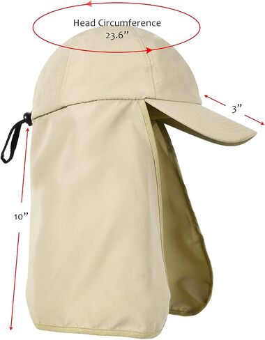 Solaris Mens Sun Hat Neck Flap 2 in 1 Foldable Waterproof UPF 50+ Baseball Cap Fishing Hiking Outdoor in Saudi Arabia