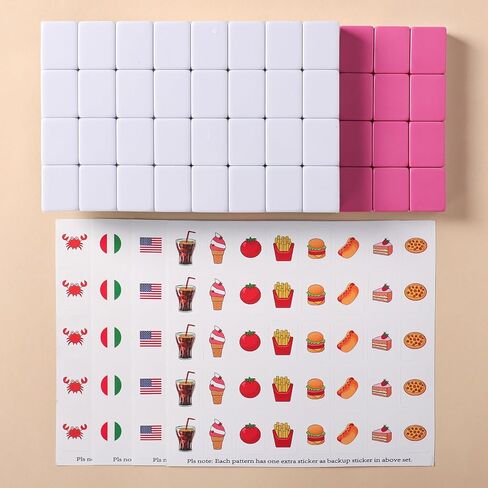GRACIAS Mahjong Tile Game, Multiplayer Mahjong Large Block Set with 65 Premium Red Tiles(38mm)＆160 Decal Stickers, Portable Mahjongg Set with Handbag(Pink). in Saudi Arabia