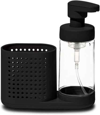 madesmart Foaming Soap Station, Sinkwear Collection, Ventilated Compartment, Eco-Friendly, Ergonomically Designed, Soft-Grip Base, Small, Carbon in Saudi Arabia