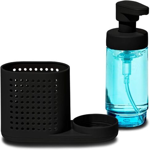 madesmart Foaming Soap Station, Sinkwear Collection, Ventilated Compartment, Eco-Friendly, Ergonomically Designed, Soft-Grip Base, Small, Carbon in Saudi Arabia