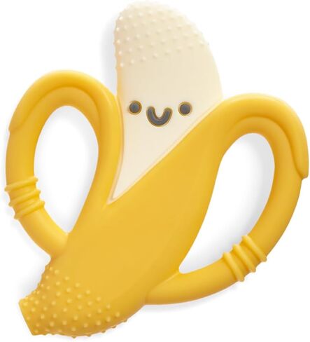 Itzy Ritzy Banana-Shaped Teether with Handles; Silicone Teether with Easy-Grab Handles and Textured, Teethable Surfaces (Banana) in Saudi Arabia