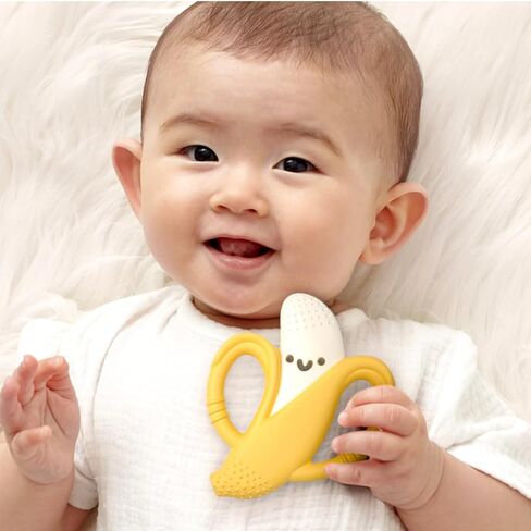 Itzy Ritzy Banana-Shaped Teether with Handles; Silicone Teether with Easy-Grab Handles and Textured, Teethable Surfaces (Banana) in Saudi Arabia