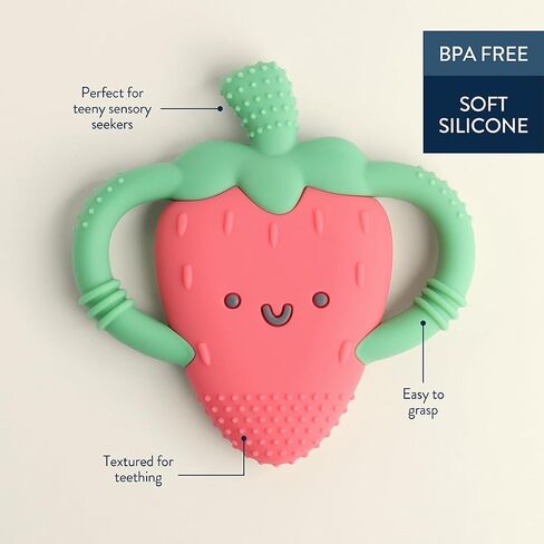 Itzy Ritzy Banana-Shaped Teether with Handles; Silicone Teether with Easy-Grab Handles and Textured, Teethable Surfaces (Banana) in Saudi Arabia