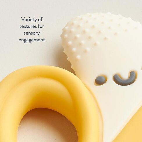Itzy Ritzy Banana-Shaped Teether with Handles; Silicone Teether with Easy-Grab Handles and Textured, Teethable Surfaces (Banana) in Saudi Arabia