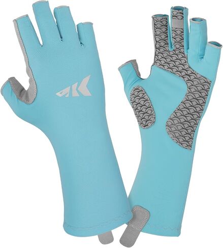 KastKing Sol Armis Pro Fishing Gloves, UPF 50 Sun Protection 3/4 Fingerless Gloves Quick-Dry, Extended Cuff UV Protection Gloves for Outdoor, Kayaking, Rowing, Paddling, Canoeing, Hunting in Saudi Arabia