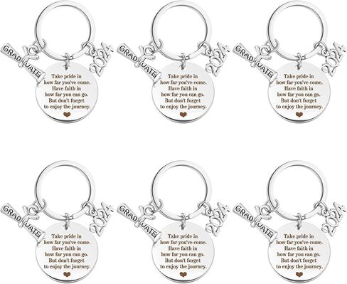 Henoyso 2024 Graduation Gifts Keychain Graduation Gifts for Him Class Gifts Graduation Key Chain for University Middle High School(6 Packs) in Saudi Arabia