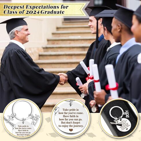 Henoyso 2024 Graduation Gifts Keychain Graduation Gifts for Him Class Gifts Graduation Key Chain for University Middle High School(6 Packs) in Saudi Arabia