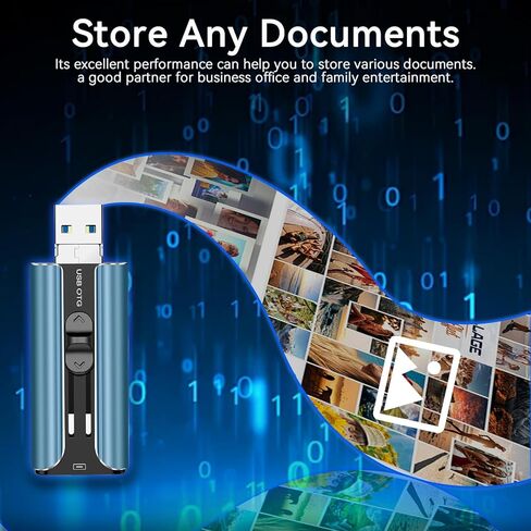 محرك أقراص فلاش USB سعة 128 جيجابايت، عصا ذاكرة USB مقاومة للماء مع سلسلة مفاتيح - محرك إبهام محمول لتخزين الصور، وحفظ المزيد من الصور ومقاطع الفيديو - متوافق مع الكمبيوتر/الكمبيوتر المحمول in Kuwait