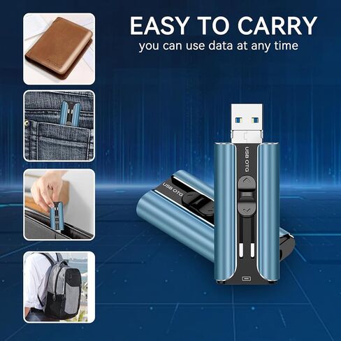 محرك أقراص فلاش USB سعة 128 جيجابايت، عصا ذاكرة USB مقاومة للماء مع سلسلة مفاتيح - محرك إبهام محمول لتخزين الصور، وحفظ المزيد من الصور ومقاطع الفيديو - متوافق مع الكمبيوتر/الكمبيوتر المحمول in Kuwait