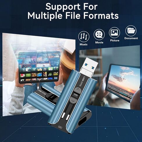 محرك أقراص فلاش USB سعة 128 جيجابايت، عصا ذاكرة USB مقاومة للماء مع سلسلة مفاتيح - محرك إبهام محمول لتخزين الصور، وحفظ المزيد من الصور ومقاطع الفيديو - متوافق مع الكمبيوتر/الكمبيوتر المحمول in Kuwait
