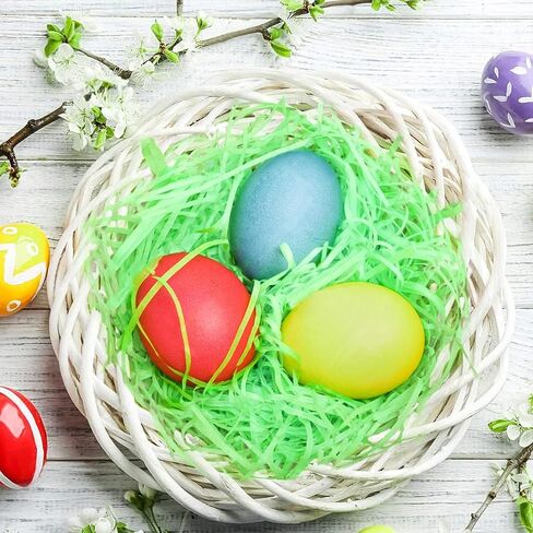 AVOIN Easter Grass, 9 Oz Easter Basket Grass, Shredded Tissue Easter Grass Basket Filler, Easter Grass Paper for DIY Easter Gift Wrapping, Easter Egg Stuffer Party Supplies (Green) in Saudi Arabia