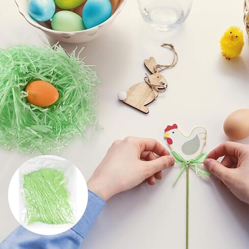 AVOIN Easter Grass, 9 Oz Easter Basket Grass, Shredded Tissue Easter Grass Basket Filler, Easter Grass Paper for DIY Easter Gift Wrapping, Easter Egg Stuffer Party Supplies (Green) in Saudi Arabia