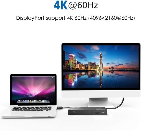 محطة إرساء WAVLINK Thunderbolt 3 مع شحن 85 وات، 2X Thunderbolt 3 حتى 40 جيجابايت/ثانية، منفذ عرض يصل إلى 4K@60 هرتز، 4X منافذ USB 3.0، فتحة بطاقة SD، LAN لأجهزة Mac/Windows Thunderbolt 3 أجهزة الكمبيوتر المحمولة in Saudi Arabia