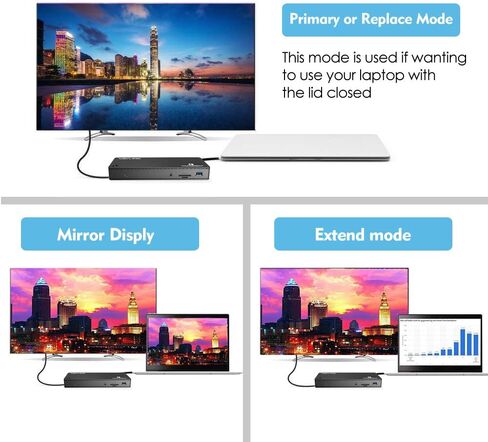 محطة إرساء WAVLINK Thunderbolt 3 مع شحن 85 وات، 2X Thunderbolt 3 حتى 40 جيجابايت/ثانية، منفذ عرض يصل إلى 4K@60 هرتز، 4X منافذ USB 3.0، فتحة بطاقة SD، LAN لأجهزة Mac/Windows Thunderbolt 3 أجهزة الكمبيوتر المحمولة in Saudi Arabia