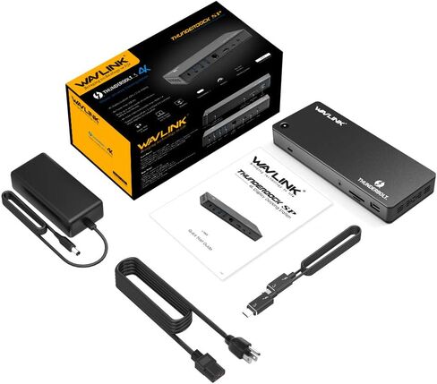 محطة إرساء WAVLINK Thunderbolt 3 مع شحن 85 وات، 2X Thunderbolt 3 حتى 40 جيجابايت/ثانية، منفذ عرض يصل إلى 4K@60 هرتز، 4X منافذ USB 3.0، فتحة بطاقة SD، LAN لأجهزة Mac/Windows Thunderbolt 3 أجهزة الكمبيوتر المحمولة in Saudi Arabia