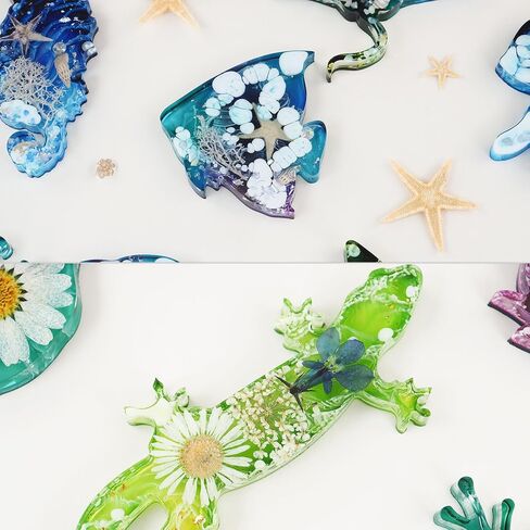 Resin Molds 16 Marine Terrestrial Amphibious Animals Keychain Making Silicone Molds for Resin Casting DIY Keychain Pendant Necklace Jewelry Making Ornaments Art Craft Decor in Saudi Arabia