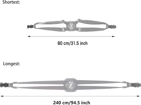 حزام الأمتعة مع إبزيم مضاد للقرص، حزام تثبيت عالي المرونة لحقيبة السفر قابل للتعديل، رمادي in Kuwait
