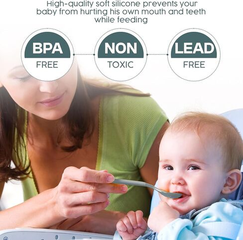 MEYLAN Baby Feeding Set - 10-Piece BPA-Free Soft Silicone Divided Plates, Tiny Cup, Spoon, Fork | Suction, Self-Feeding & Baby Led Weaning Supplies in Saudi Arabia