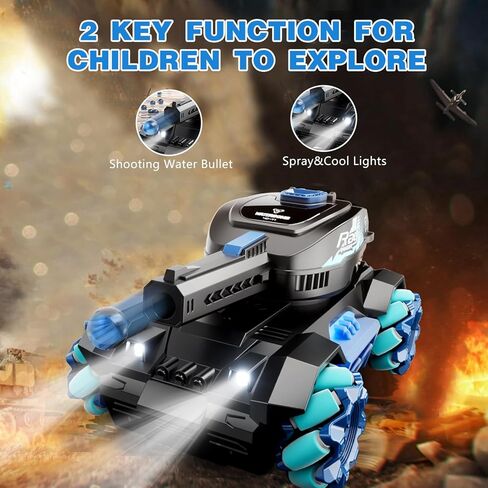 Y1 RC الزاحف مقياس رصاصة مائية سيارات التحكم عن بعد، أطفال 4WD معركة حيلة السيارة، جميع التضاريس RC شاحنة مع 360 درجة الدورية، لعبة هدية للبنين بنات أطفال in Kuwait