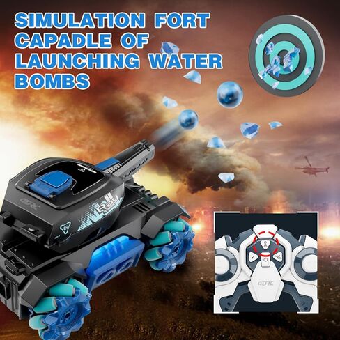 Y1 RC الزاحف مقياس رصاصة مائية سيارات التحكم عن بعد، أطفال 4WD معركة حيلة السيارة، جميع التضاريس RC شاحنة مع 360 درجة الدورية، لعبة هدية للبنين بنات أطفال in Kuwait