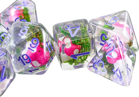 مجموعة نرد الفطر DND للأبراج المحصنة والتنينات، الهدايا، D&D، D وD، Pathfinder، الملحقات، D20، متعدد السطوح، نرد الراتنج، معدن، صينية النرد، برج، حقيبة، صندوق in Kuwait