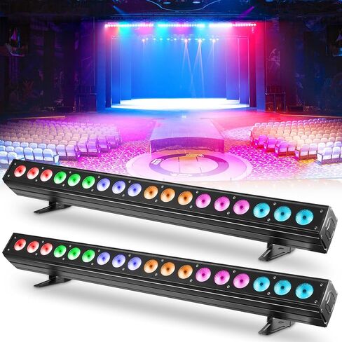 Led Stage Wash Light Bar 180W Wall Washer Light 18 LEDs RGB Stage Light Bar Support DMX & Sound Control with Chasing Function Strobe Dj Light Bar for Indoor Disco Party Birthday Wedding Halloween in Kuwait