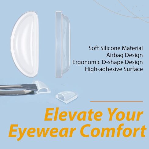 Eyeglass Nose Pads, 5 Pairs, Adhesive Anti-Slip Glasses Nose Pads, Soft Silicone Nose Pad Cushion Glasses Nose Pads Replacement for Glasses, Eyeglasses, Sunglasses, 13.5mmx5mmx1.3mm in Saudi Arabia