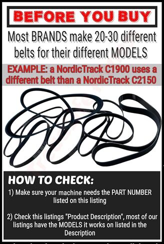 Treadmill Drive Belt - Part No. 292525 - Compatible with NordicTrack, ProForm, Reebok, Gold's Gym and More (Models Listed) in Saudi Arabia