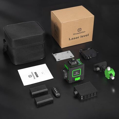 مستوى الليزر، 4x360 درجة 4D Cross Line Laser للبناء وتعليق الصور، 130 قدمًا 16 مستوى ليزر أخضر 360 تسوية ذاتية مع بطارية قابلة لإعادة الشحن 10000 مللي أمبير، النوع C، سطوع قابل للتعديل in Kuwait