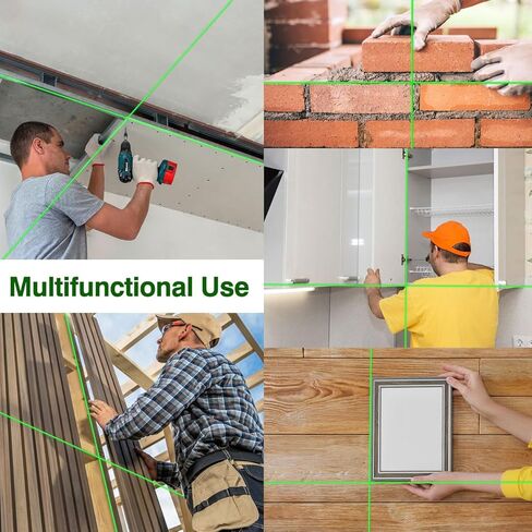 مستوى الليزر، 4x360 درجة 4D Cross Line Laser للبناء وتعليق الصور، 130 قدمًا 16 مستوى ليزر أخضر 360 تسوية ذاتية مع بطارية قابلة لإعادة الشحن 10000 مللي أمبير، النوع C، سطوع قابل للتعديل in Kuwait