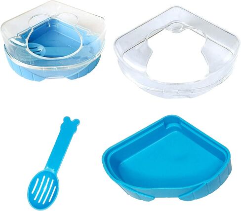 kathson Hamster Bathing Sand with Sandbox Bathroom, Small Animal Cleansing Potty Litter Dust Gerbil Grooming Sand Bath for Dwarf Hamster Gerbil Mouse(B) in Saudi Arabia