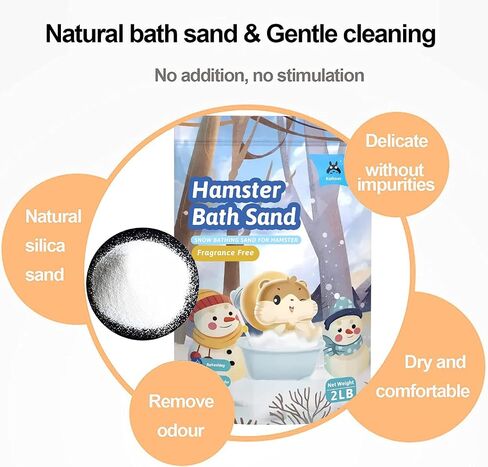 kathson Hamster Bathing Sand with Sandbox Bathroom, Small Animal Cleansing Potty Litter Dust Gerbil Grooming Sand Bath for Dwarf Hamster Gerbil Mouse(B) in Saudi Arabia