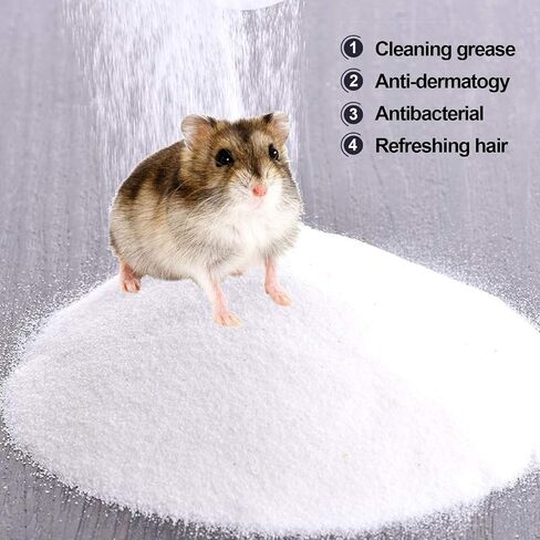 kathson Hamster Bathing Sand with Sandbox Bathroom, Small Animal Cleansing Potty Litter Dust Gerbil Grooming Sand Bath for Dwarf Hamster Gerbil Mouse(B) in Saudi Arabia