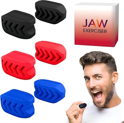 Jawline Exerciser for Men & Women, 3 Resistance Level Set 6 pcs Silicone Jawline Exerciser Tablets, Powerful Trainer for Multi-Level Users, Jaw Trainer Strengthener, Jawline Shaper in Saudi Arabia