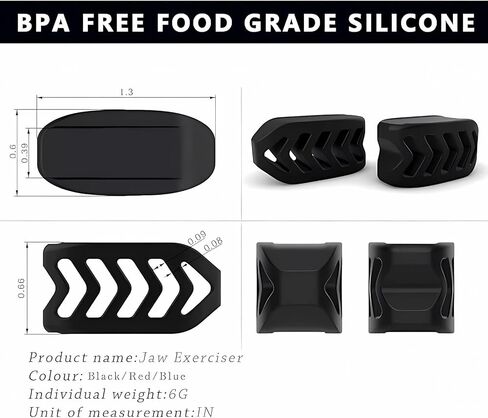 Jawline Exerciser for Men & Women, 3 Resistance Level Set 6 pcs Silicone Jawline Exerciser Tablets, Powerful Trainer for Multi-Level Users, Jaw Trainer Strengthener, Jawline Shaper in Saudi Arabia