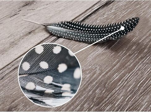 ريش الدراج المرقط التركي الطبيعي لترتيبات الأزهار الحرفية وزخارف حفلات الزفاف المنزلية 6-8 بوصة (20 قطعة) in Kuwait