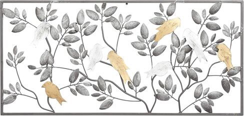 Deco 79 Metal Bird Wall Decor, 37" x 1" x 18", Black,Grey in Saudi Arabia