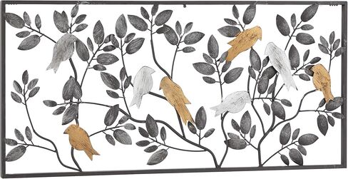 Deco 79 Metal Bird Wall Decor, 37" x 1" x 18", Black,Grey in Saudi Arabia