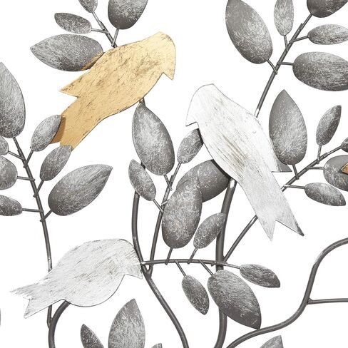 Deco 79 Metal Bird Wall Decor, 37" x 1" x 18", Black,Grey in Saudi Arabia