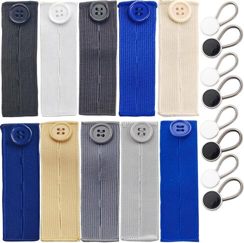 TIHOOD 22PCS Extender Button Set, Flexible Adjustable Elastic Waist Extender Button, Invisible Collar Neck Extenders, No-Sew Extend Buttons for Women and Men's Pants Jeans Skirts Clothing Supplies in Saudi Arabia
