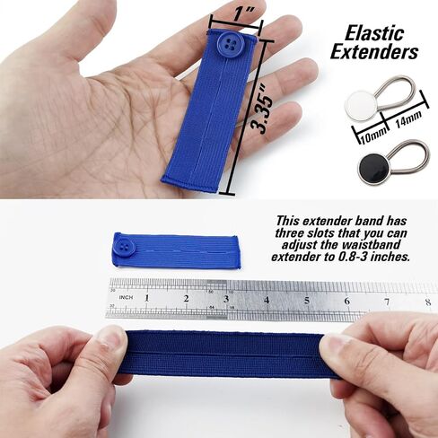 TIHOOD 22PCS Extender Button Set, Flexible Adjustable Elastic Waist Extender Button, Invisible Collar Neck Extenders, No-Sew Extend Buttons for Women and Men's Pants Jeans Skirts Clothing Supplies in Saudi Arabia